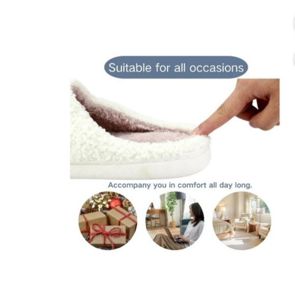 Cozy Ivory and Blue Smiley Face Slippers - Picture 5 of 8